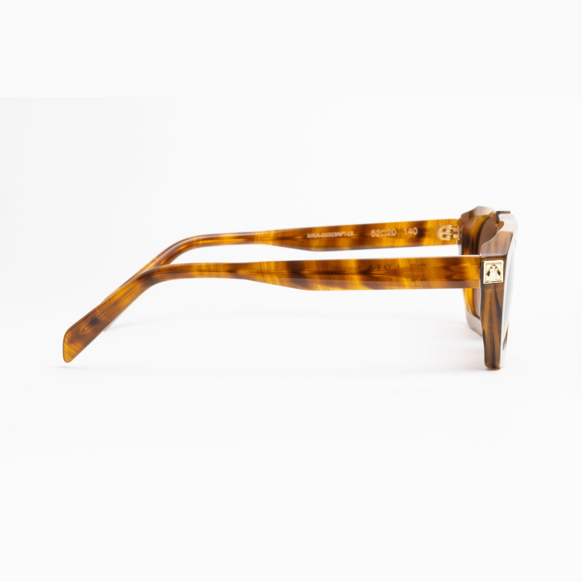 ARIA NOIR Ahava sunglasses in Caramel Stripe, side profile view