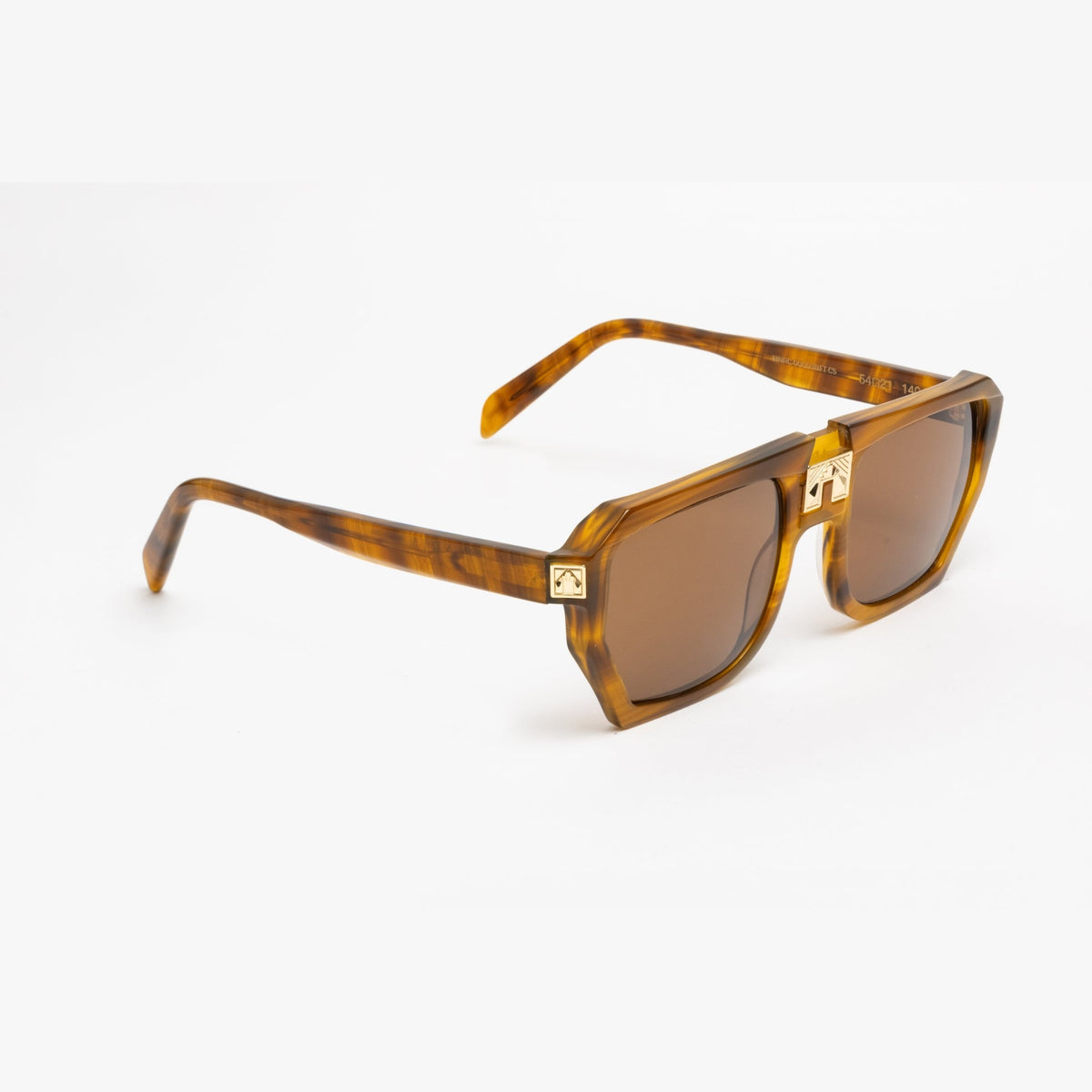 ARIA NOIR Monarca sunglasses in Caramel Stripe, three quarter angle view