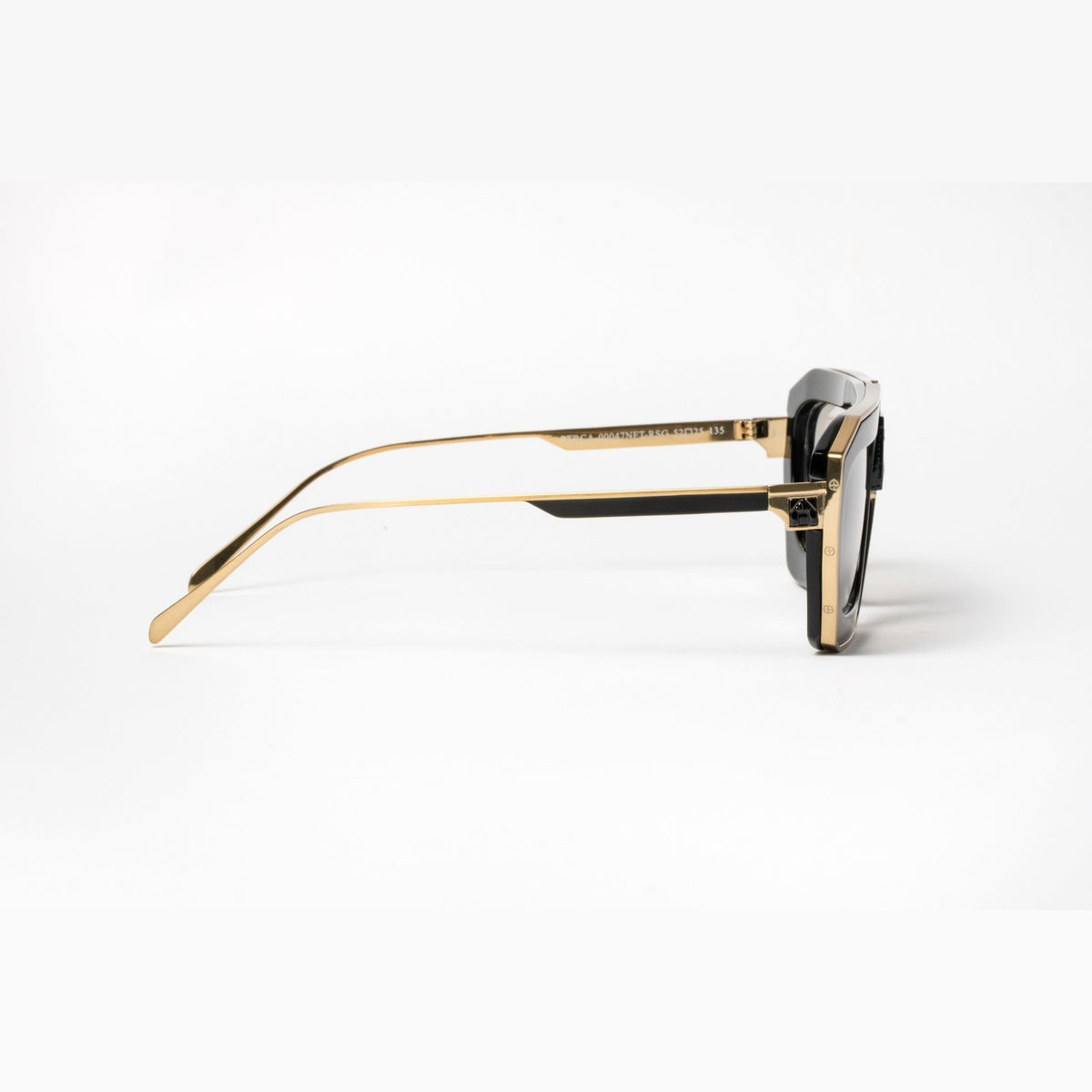 ARIA NOIR Patriarca eyewear in Midnight Noir, side profile view