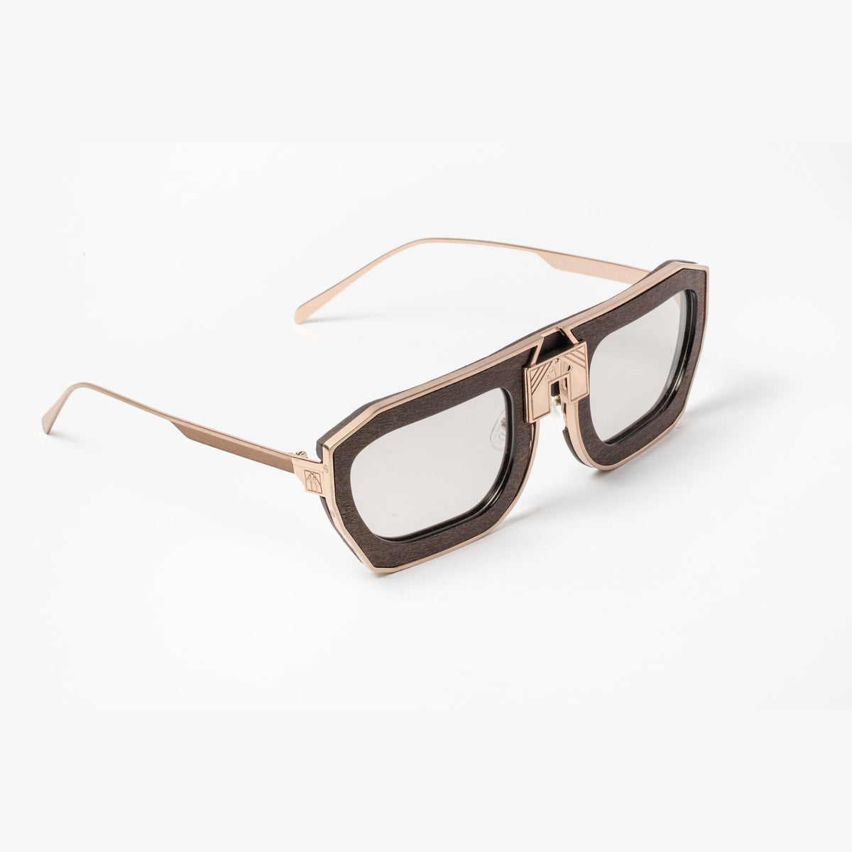 ARIA NOIR Patriarca eyewear in Brown, three quarter angle view