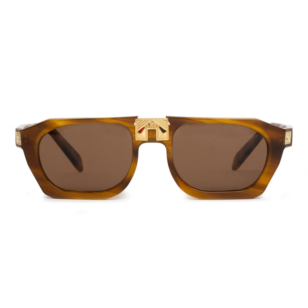 ARIA NOIR Ahava sunglasses in Caramel Stripe, front view