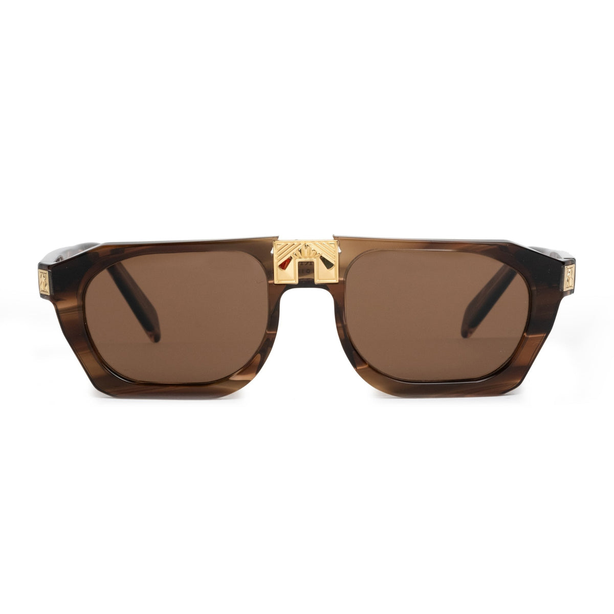 ARIA NOIR Ahava sunglasses in Root Beer Float, front view