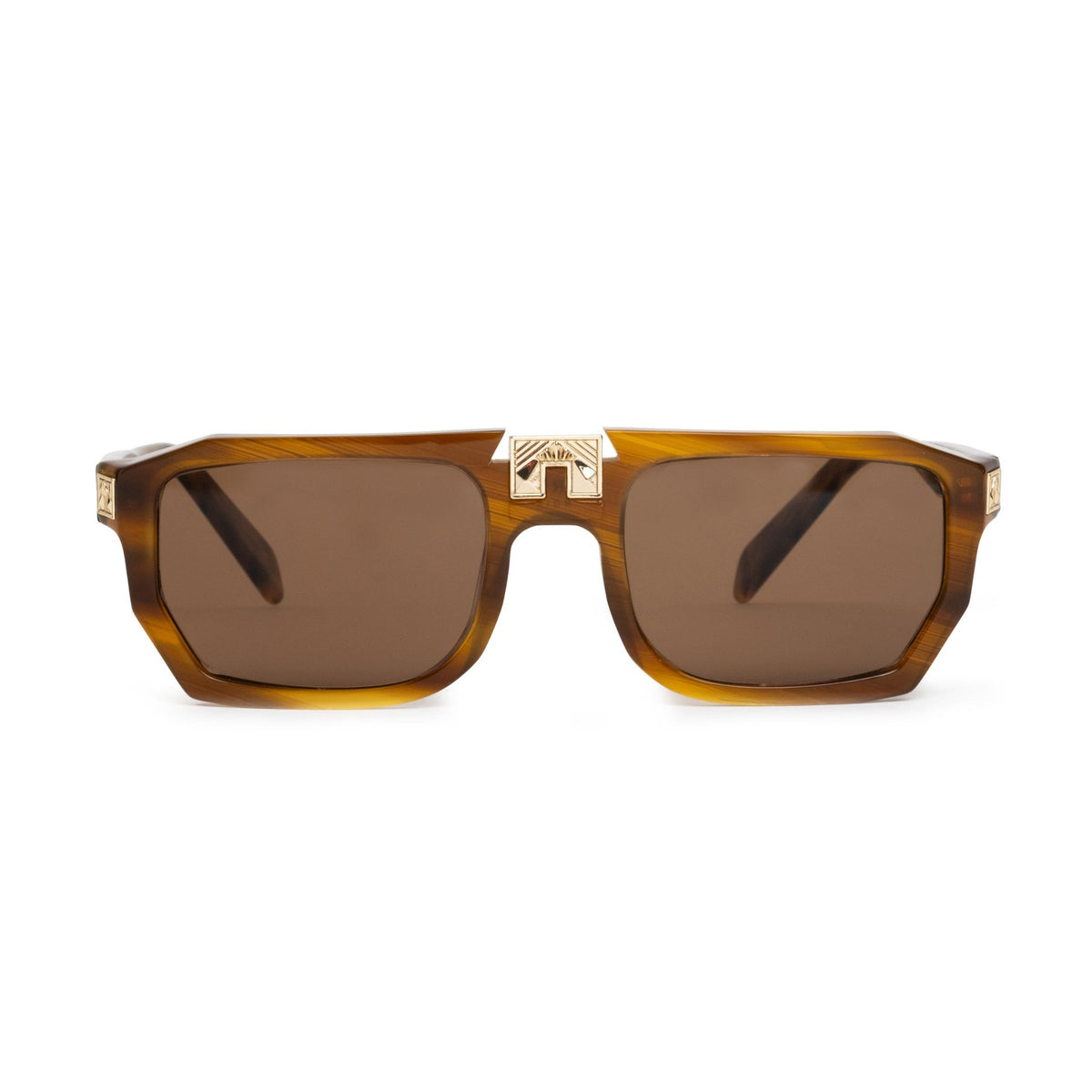 ARIA NOIR ARCA II sunglasses in Caramel Stripe, front view