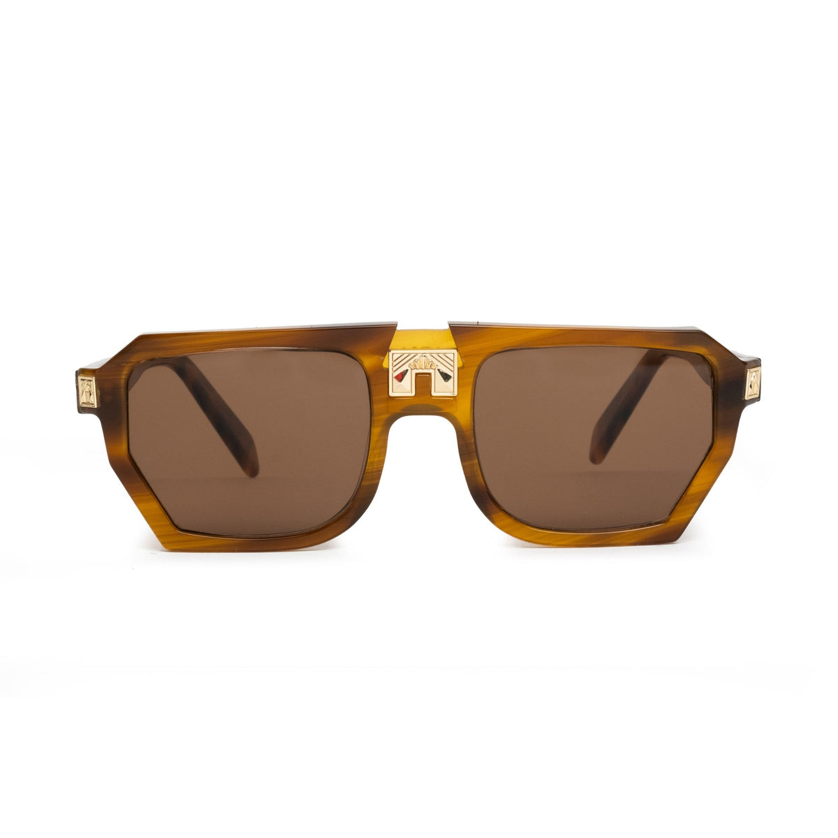 ARIA NOIR Monarca sunglasses in Caramel Stripe, front view