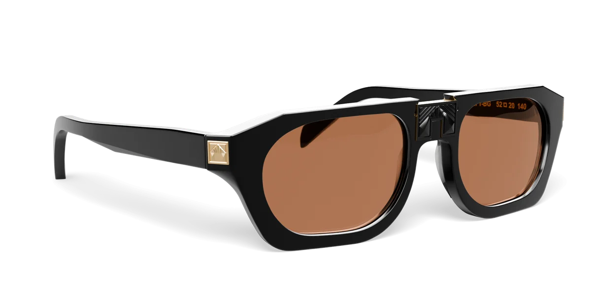 ARIA NOIR Ahava frame in Noir, three-quarter view (product render)