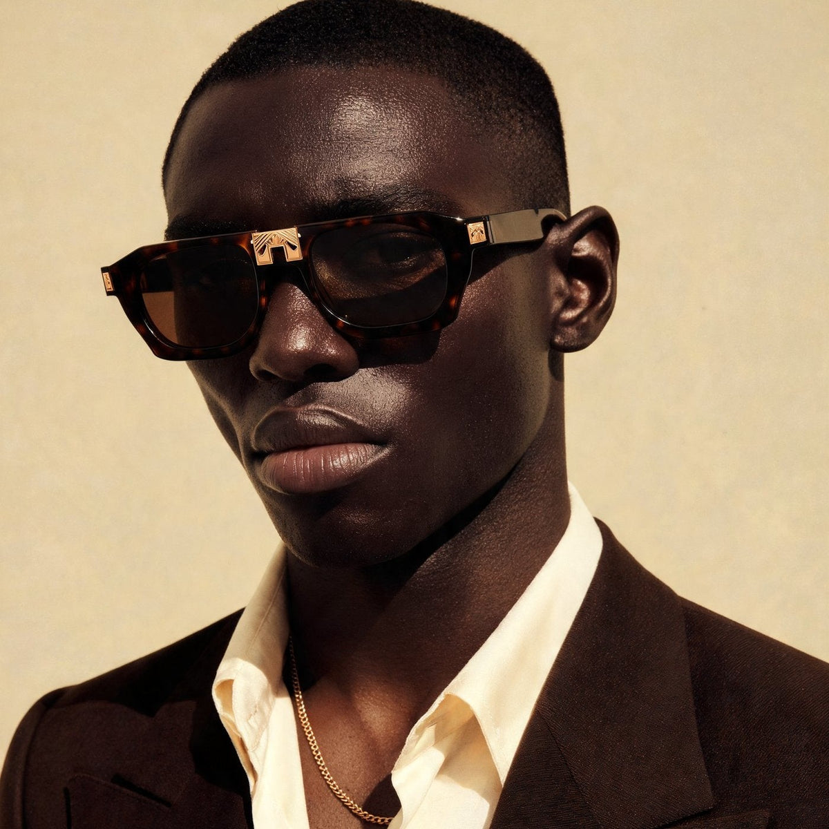 ARIA NOIR AHAVA Dark Tortoise sunglasses on model