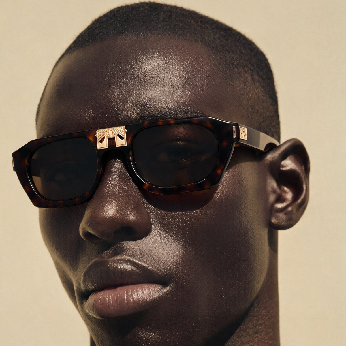 ARIA NOIR AHAVA Dark Tortoise sunglasses on model