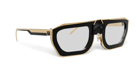 ARIA NOIR Matriarca frame in Midnight Noir, three-quarter view (product render)