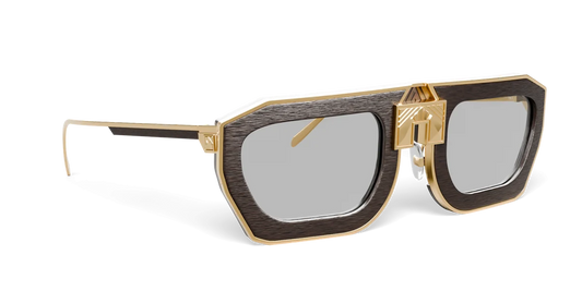 ARIA NOIR Patriarca frame in Brown, three-quarter view (product render)